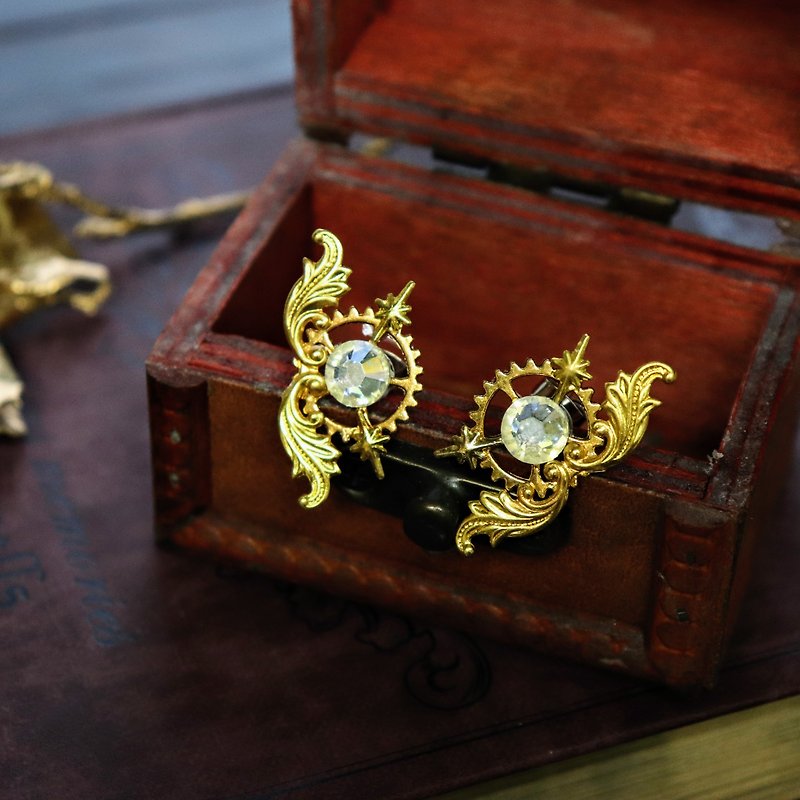 Vintage Victorian Style Gorgeous Earrings/ Clip-On - ต่างหู - โลหะ 