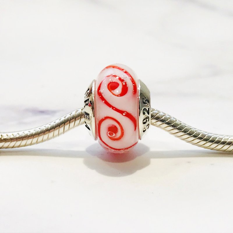 PANDORA/ Trollbeads / All major bead brands can be stringed * - White red - Other - Glass Red