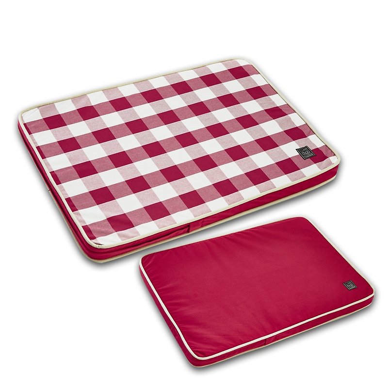 Lifeapp Pet Relief Sleeping Pad Large Plaid---M (Red and White) W80 x D55 x H5 cm - Bedding & Cages - Other Materials Red