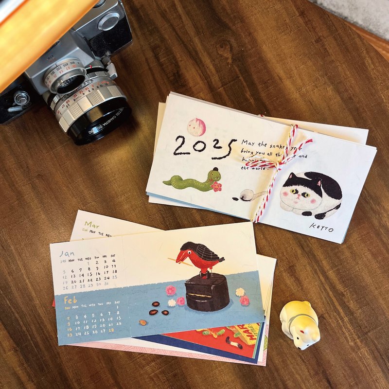 2025_蛇年桌曆明信片 - 日曆/月曆/年曆 - 紙 白色