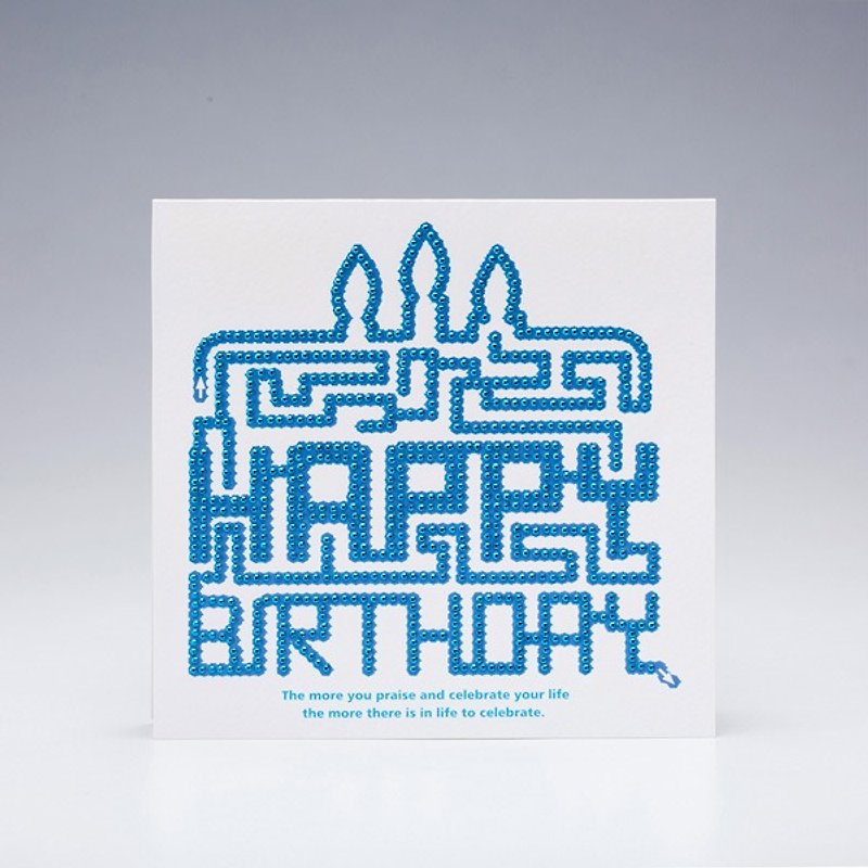 [GFSD] Rhinestone Boutique-Handmade Birthday Card-Labyrinth - Cards & Postcards - Paper White