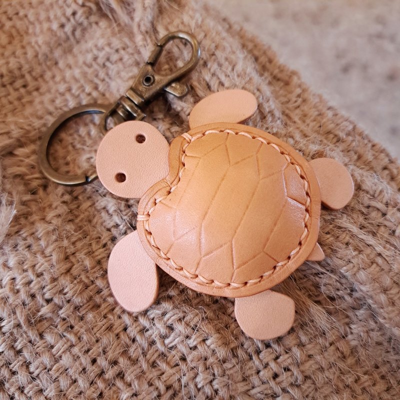 一物一拍。小海龜 turtle Key holder - 鑰匙圈/鑰匙包 - 真皮 橘色