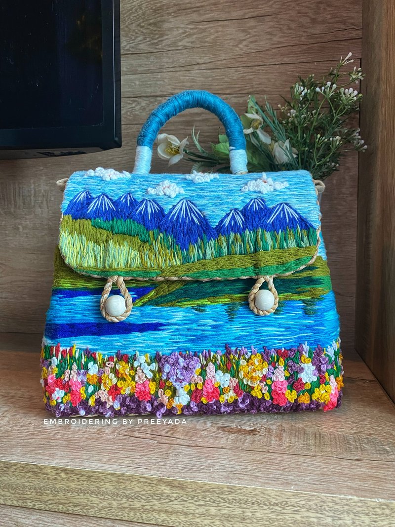 Water hyacinth woven bag, hand embroidered throughout - Handbags & Totes - Thread 