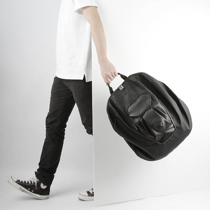 ORIBAGU Origami Bag_Black Lion Backpack - กระเป๋าเป้สะพายหลัง - เส้นใยสังเคราะห์ สีดำ