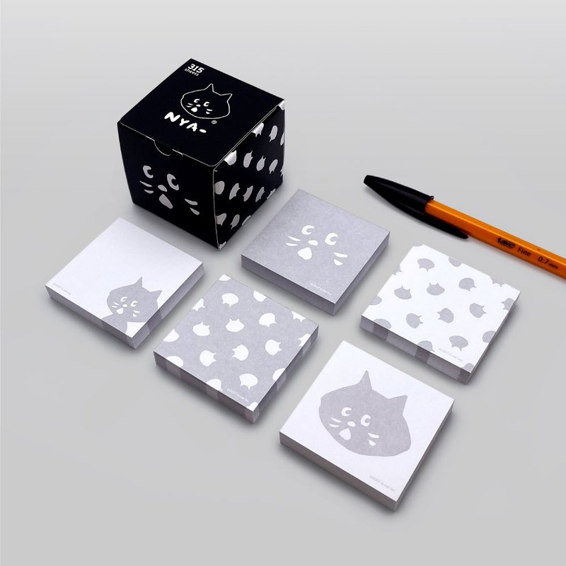 JzFun / NYA- 方塊便條紙(表情) - 便條紙/便利貼 - 紙 黑色
