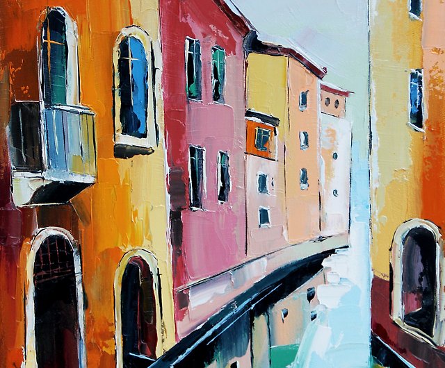 ベネチア 絵画 イタリア オリジナルアート 都市景観 ウォールアート 