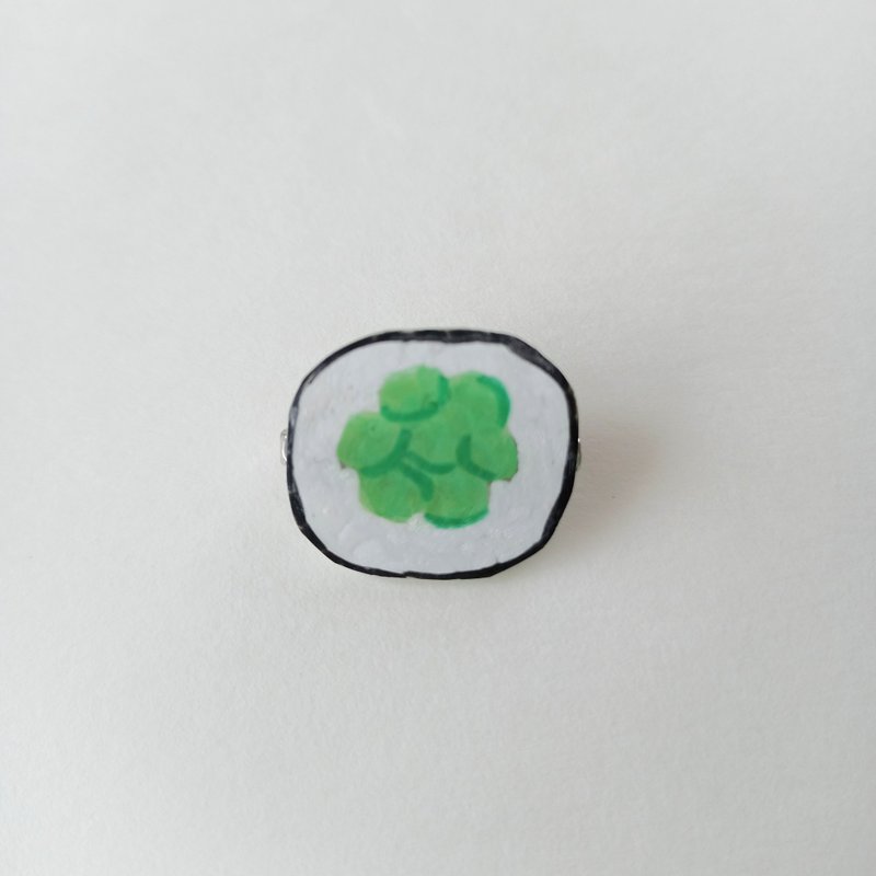 Weird Brooch Kappa Maki Sushi Cucumber - เข็มกลัด - พลาสติก สีเขียว