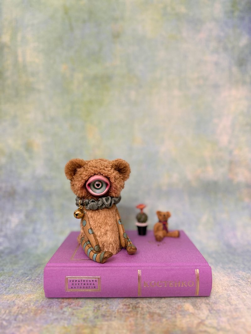 Caramel teddy bear - cyclop _ READY TO SHIP! - Stuffed Dolls & Figurines - Other Materials Khaki