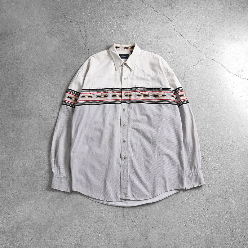 Vintage Shirt 圖騰襯衫 - Men's Shirts - Cotton & Hemp Gray