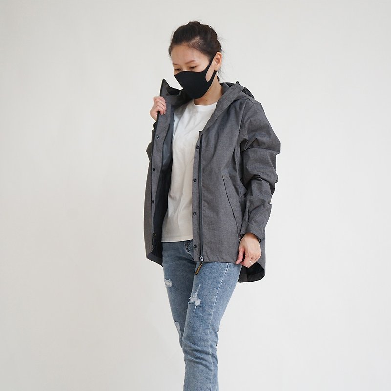 【單上衣】揹客 Packerism ULT 夾克式背包款衝鋒雨衣-深鐵灰 - 雨傘/雨衣 - 塑膠 灰色