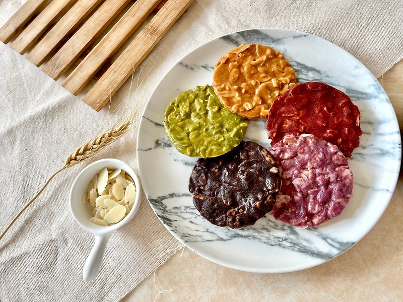 Handmade Rainbow Almond Tile - Handmade Cookies - Other Materials Multicolor