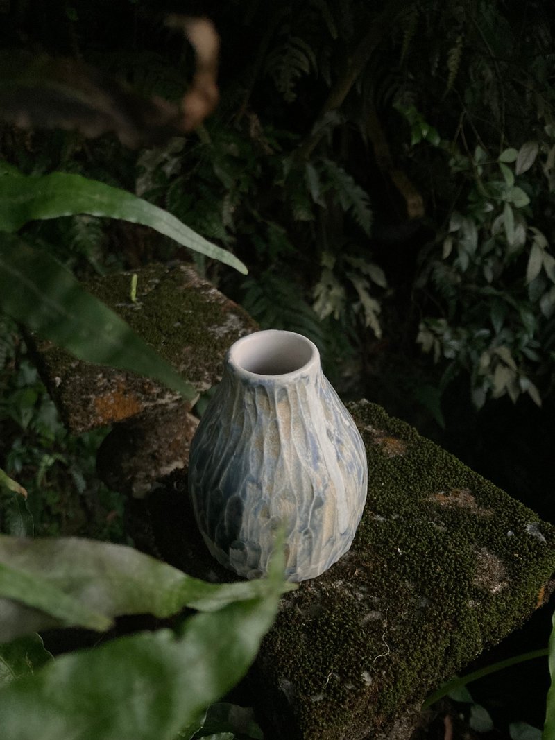 藍釉小花瓶 IV - 花瓶/花器 - 陶 