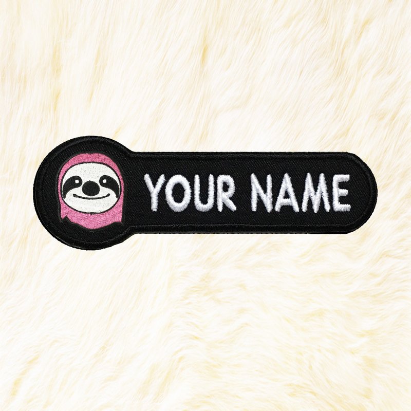Pink Sloth Personalized Iron on Patch Your Name Your Text Buy 3 Get 1 Free - 編織/刺繡/羊毛氈/縫紉 - 繡線 黑色