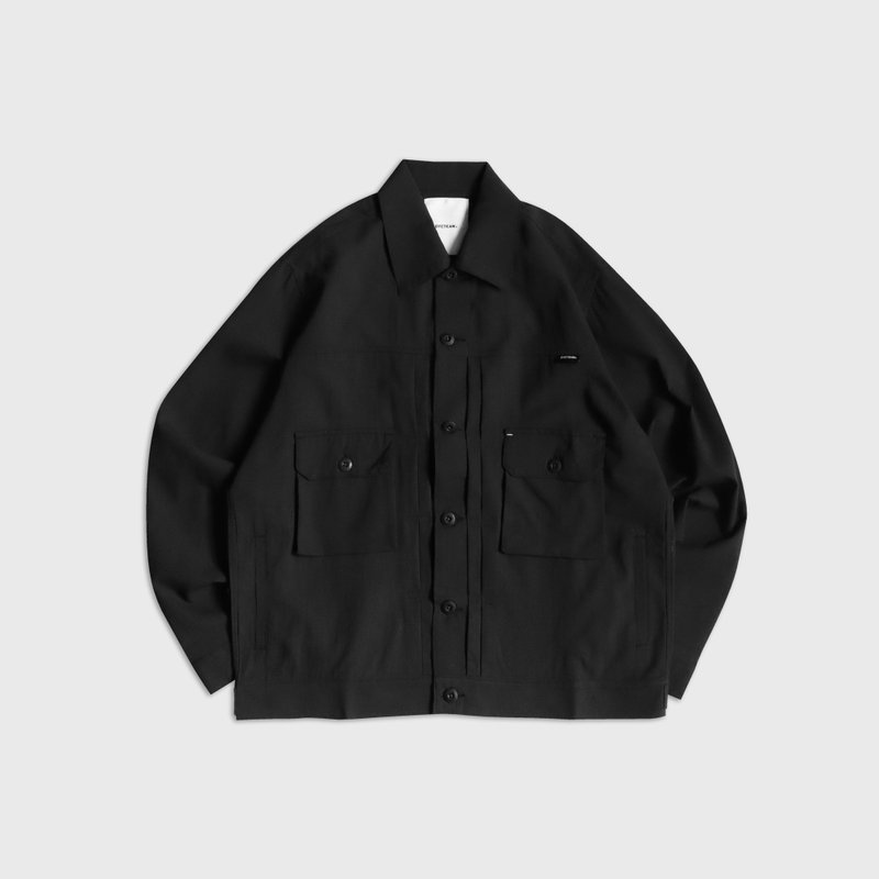 DYCTEAM - see-through SEAWOOL pocket jacket (black) - 男夾克/外套 - 其他材質 黑色