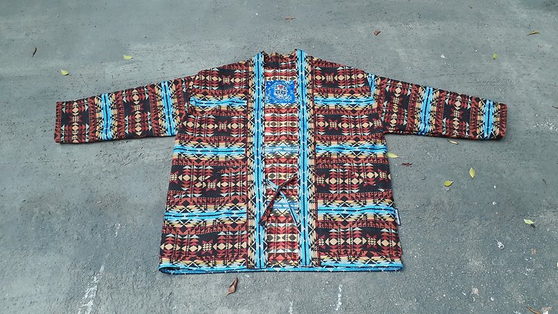 AMIN'S SHINY WORLD handmade Indian totem jacquard full version blouse coat - Men's Coats & Jackets - Cotton & Hemp Multicolor