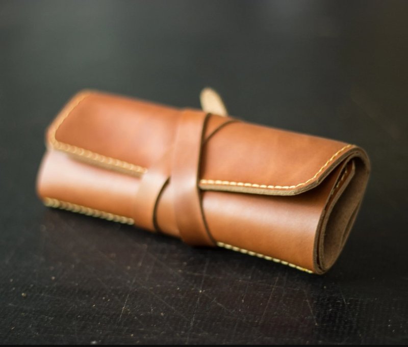 Leather jewelry organizer, Travel jewelry roll, Jewelry roll travel case - 居家收納/收納盒/儲物盒 - 真皮 多色