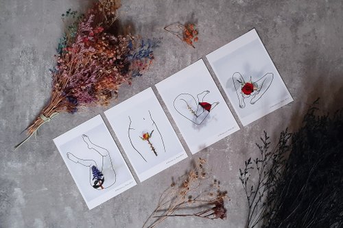 HANS'HAND HANS'HAND 手繪插畫 數位輸出明信片系列 | 花蕊 |