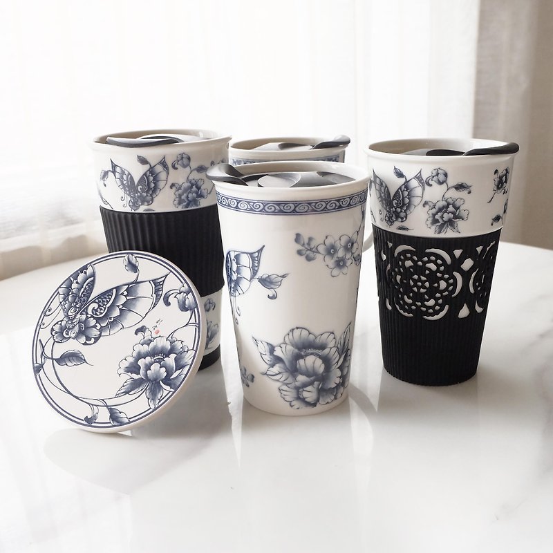 Chinese style ceramic cup - กระบอกน้ำร้อน - เครื่องลายคราม 
