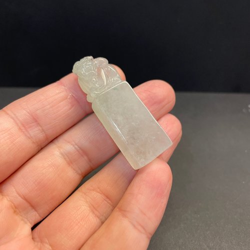 元元圓滾滾 水晶手鍊 瀚玉珠寶 天然A貨翡翠 冰種貔貅印章 超值優惠 冰種翡翠 天然緬甸