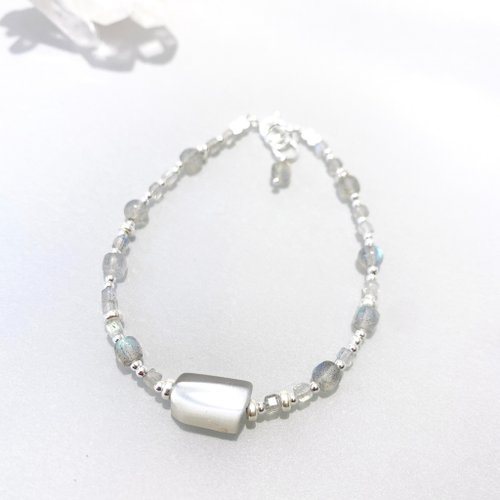 Ops手工飾品設計 Ops Labradorite bracelet -拉長石/銀月光石/純銀/限定/手鍊