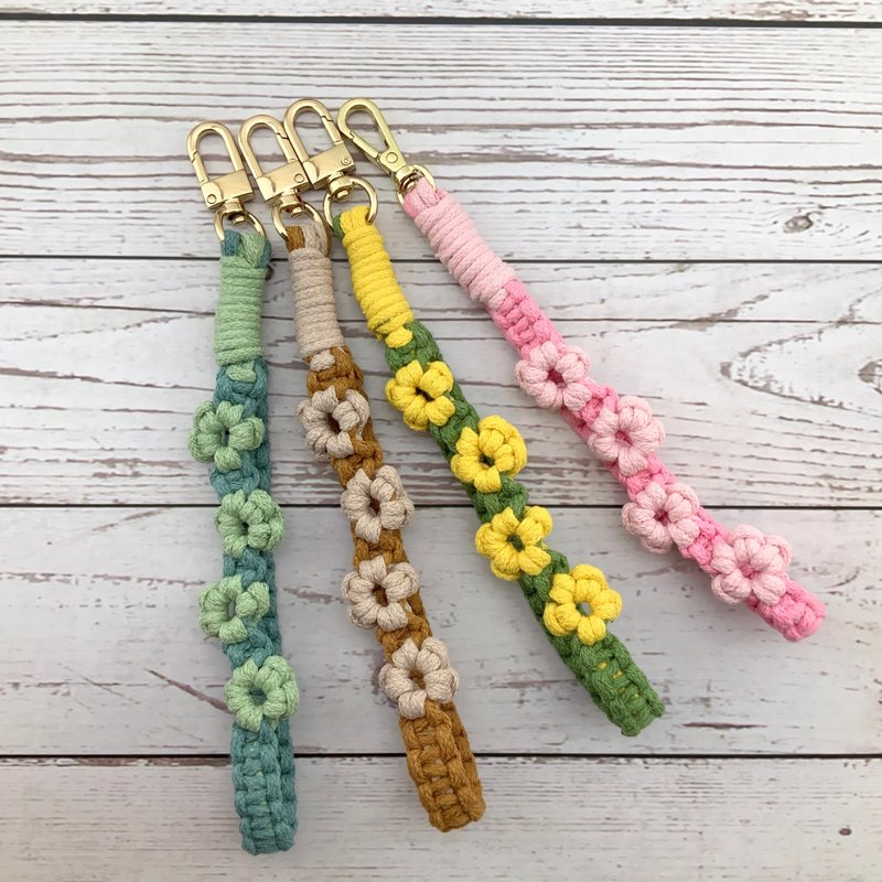 Flowers swaying—mobile phone braided rope/wrist lanyard/mobile phone strap - เชือก/สายคล้อง - ผ้าฝ้าย/ผ้าลินิน 