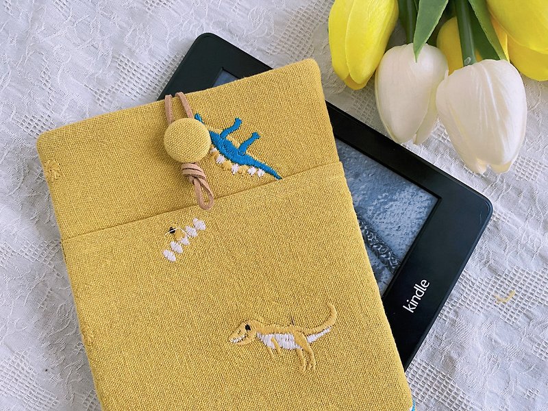 Support customized embroidery small dinosaur mooink Tyrannosaurus rex Kindle e-book kobo shockproof - Other - Cotton & Hemp Orange
