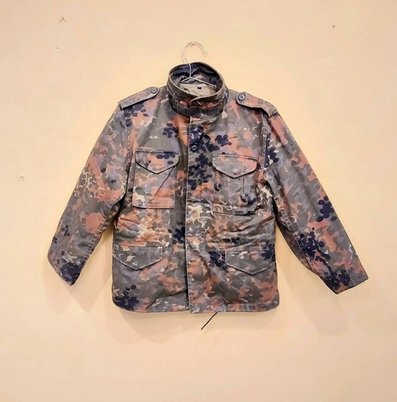 German classic camouflage Mil-Tec military short jacket zipper thick jacket size XL/164 - เสื้อโค้ทผู้ชาย - ผ้าฝ้าย/ผ้าลินิน สีเขียว