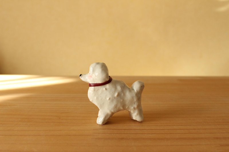 干支の陶犬。(プードル） - 置物 - 木製 