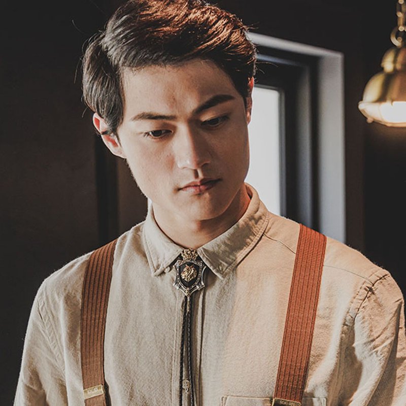 十二生肖 老虎 王者榮耀 保羅領帶 Bolo Tie 真皮皮繩 皮革項鍊 - 領帶/領帶夾 - 人造皮革 銀色