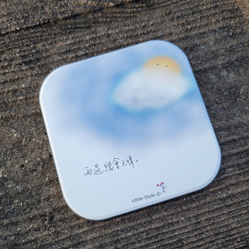 Absorbent coaster-it will always be sunny after rain - Coasters - Pottery White