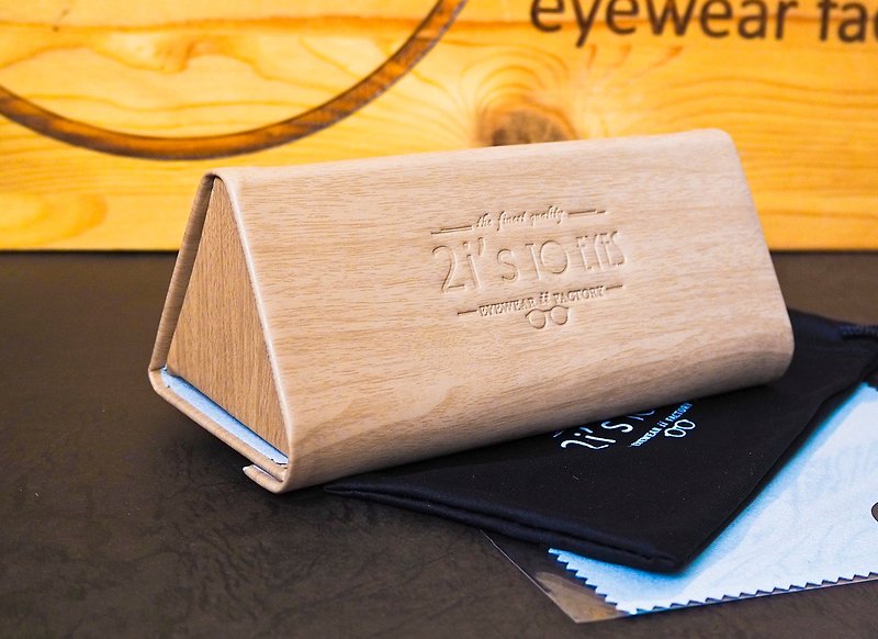 2is Bx03Wb Glasses Box│Portable Triangular Box│Wooden - Eyeglass Cases & Cleaning Cloths - Other Materials Khaki