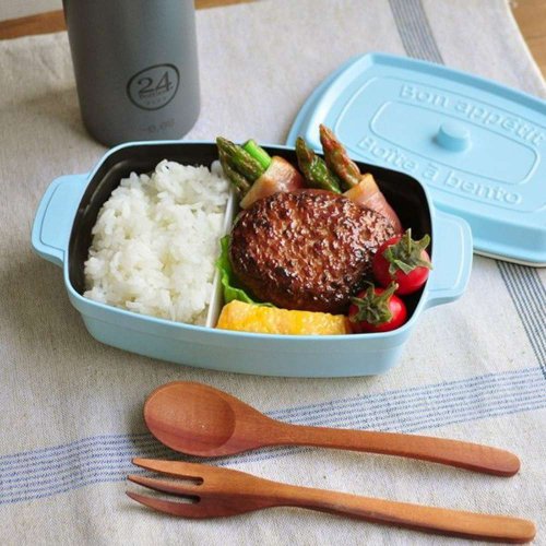 日本TAKENAKA 日本TAKENAKA 日本製COCOPOT可微波長方形分隔保鮮盒600ml-水藍色