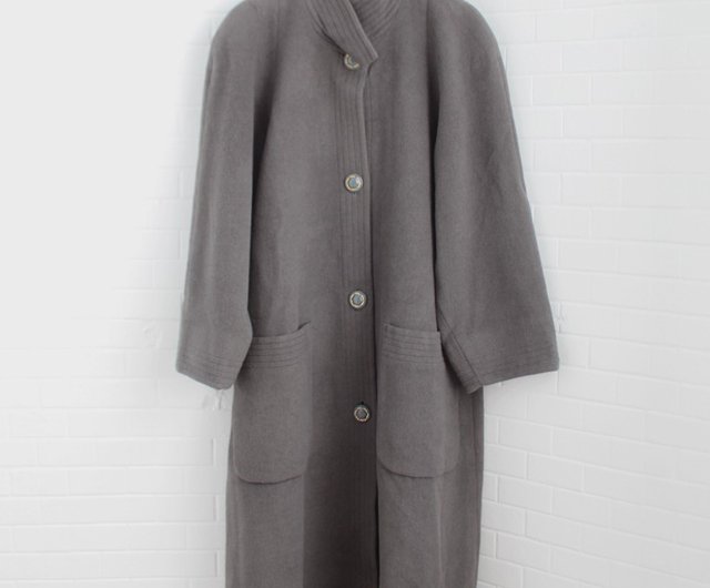 秋冬日本製レトロ気質大人感グレールーズウールヴィンテージコート