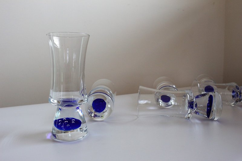 80s European handmade glass - แก้ว - แก้ว สีใส