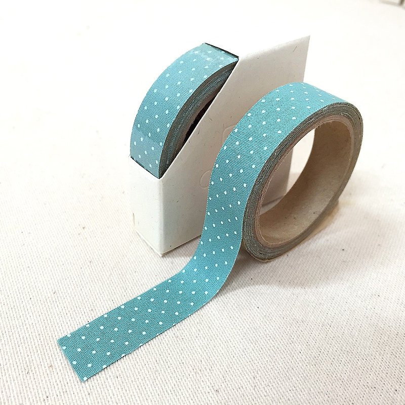 Clearance product-cloth tape-spring dot [elegant Teal dot] OPP packaging - Washi Tape - Cotton & Hemp Blue