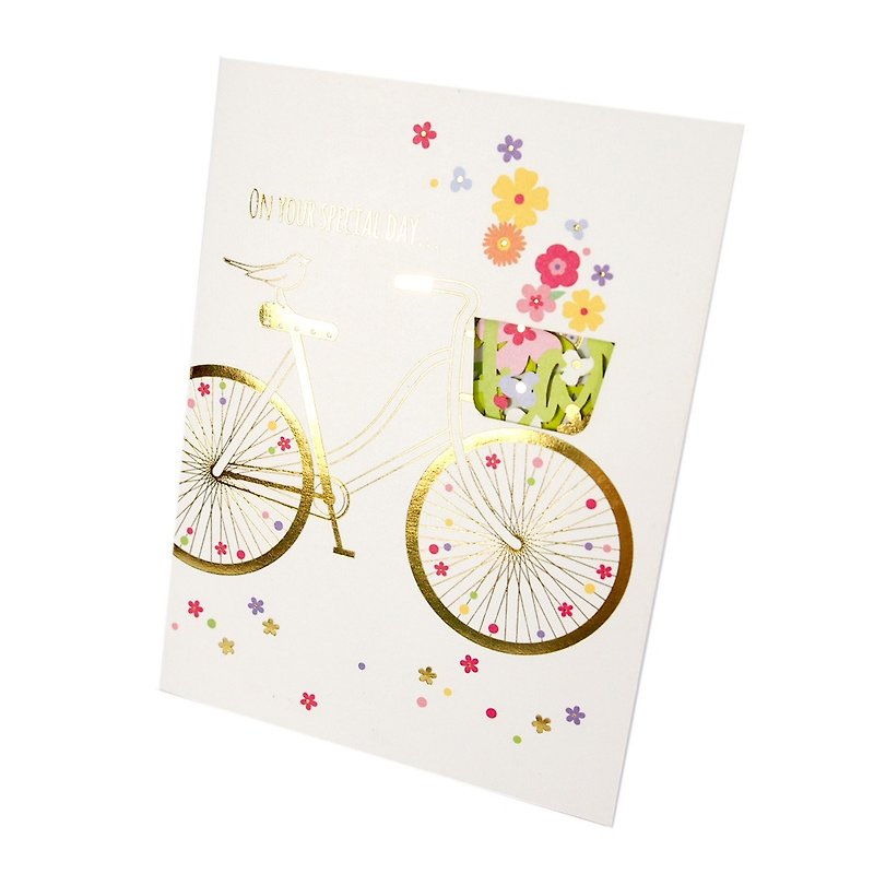 鳥は自転車に乗ってあなたを待っています[ホールマーク-ポップアップカードの誕生日の願い] - カード・はがき - 紙 多色