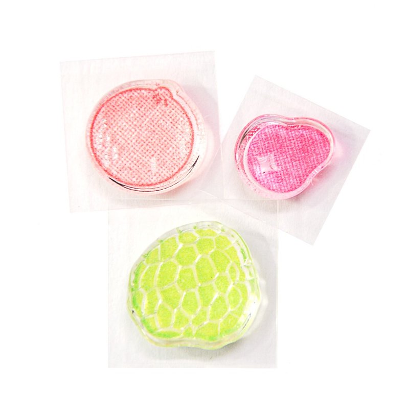 PLAY台灣水果水晶印章 釋迦 蓮霧 橘子 - 印章/印台 - 塑膠 透明