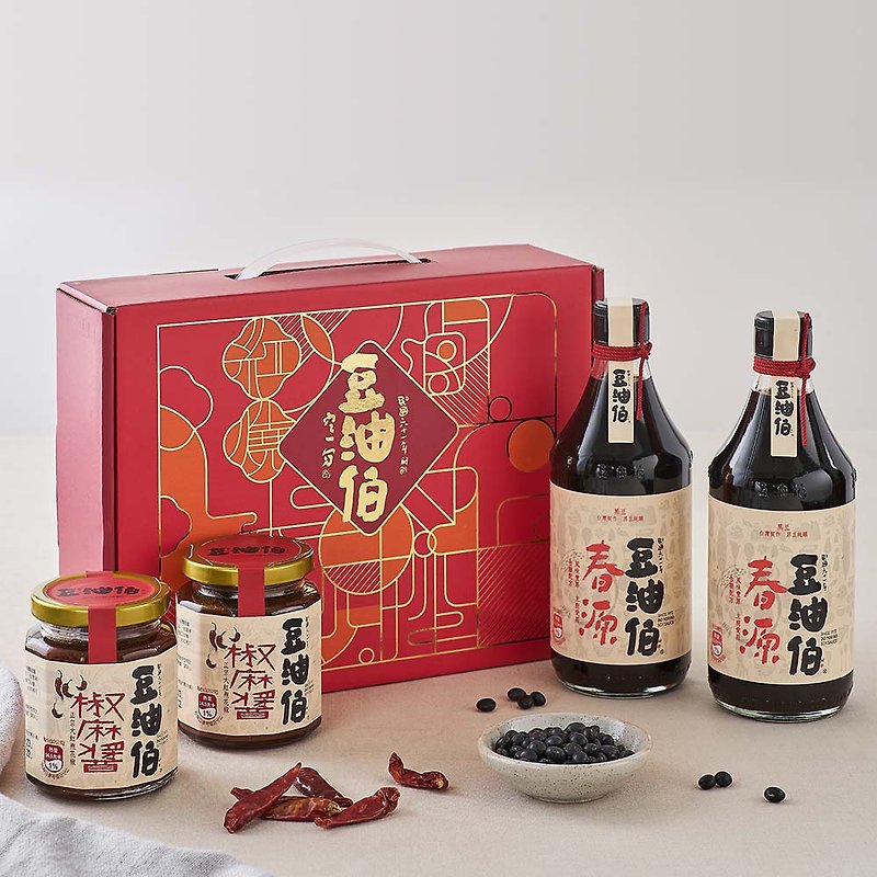【Soybean Oil Bo】Chunyuan Sauce Good Companion Window Flower Gift Box Set - Sauces & Condiments - Glass 