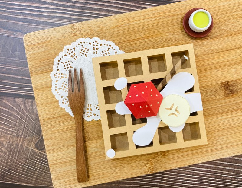 【 DIY 手作】甜蜜鬆餅萬用卡片/卡片材料包 - 木工/竹藝/紙雕 - 紙 