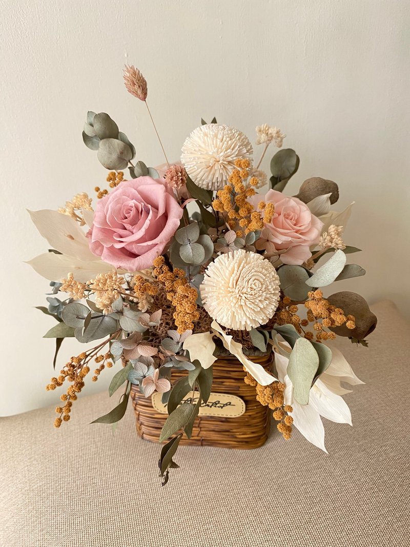 永生盆花.生日禮物.永生花.結婚賀禮.居家擺飾.開幕賀禮.升遷賀禮 - 乾燥花/永生花 - 植物．花 粉紅色