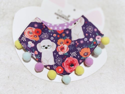 Unique Handmade HK 貴婦犬 Poodle 圖案 個性寵物圍巾/頸飾