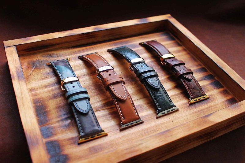 【Apple Watch 20mm Butterfly Buckle Strap】All versions and sizes are suitable for Ultra - Watchbands - Genuine Leather Brown