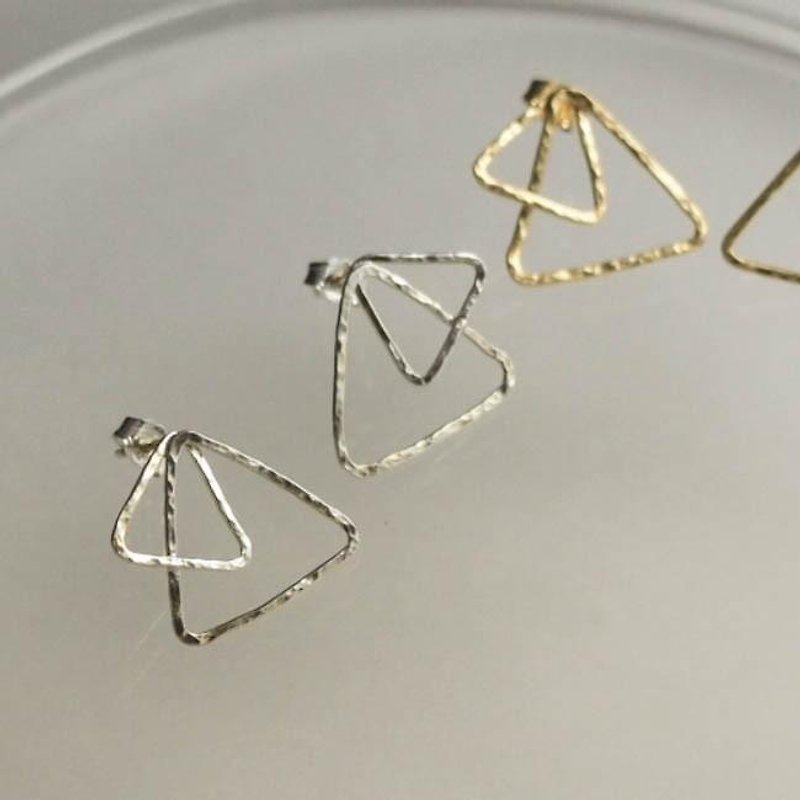 triangle earrings type3 sv [FP229] - ต่างหู - โลหะ สีเงิน