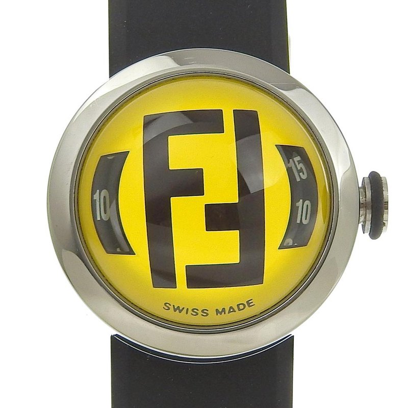 【日本直送】フェンディ FENDI ブースラ  腕時計 8010L SS × ラバー シルバー クオーツ アナログ表示 イエロー文字盤 レディース【中古】 - 女錶 - 不鏽鋼 黃色
