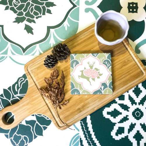 ❖QUEMOLICA❖捲毛力卡 動物 ∣ 森林迷鹿 吸水杯墊