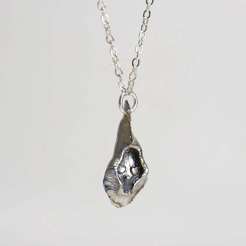 Cloak Skull Necklace - Halloween Jewelry -Sterling Silver - Necklaces - Sterling Silver Silver