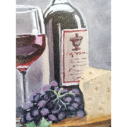 静物画 油彩画 ワインとチーズ　78×66 500x0.jpg