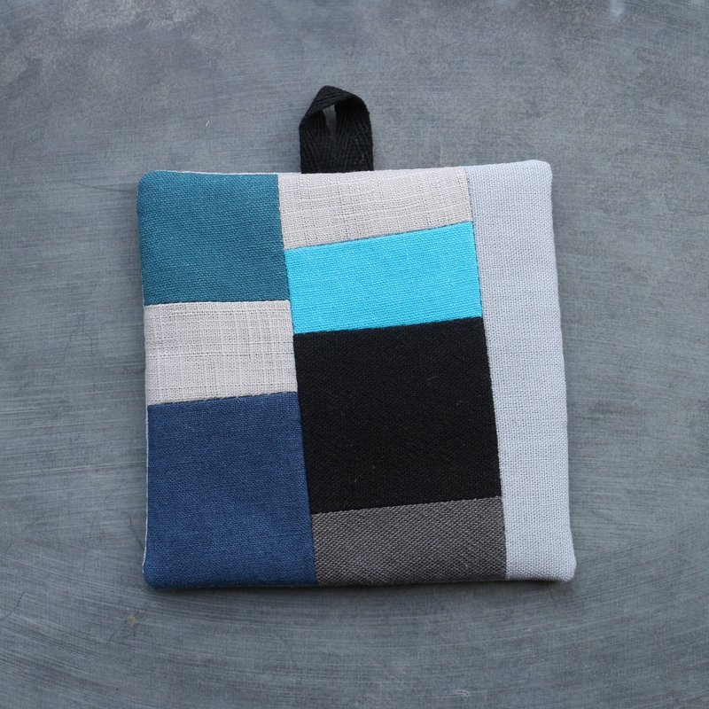 Patchwork coaster 185 - ที่รองแก้ว - ผ้าฝ้าย/ผ้าลินิน สีน้ำเงิน