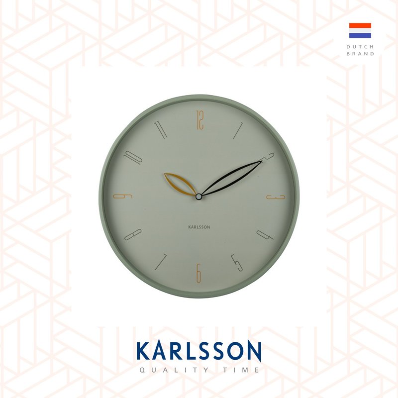 荷蘭Karlsson, Wall clock 40cm Petals grayed jade 花瓣掛鐘綠 - 時鐘/鬧鐘 - 其他金屬 綠色