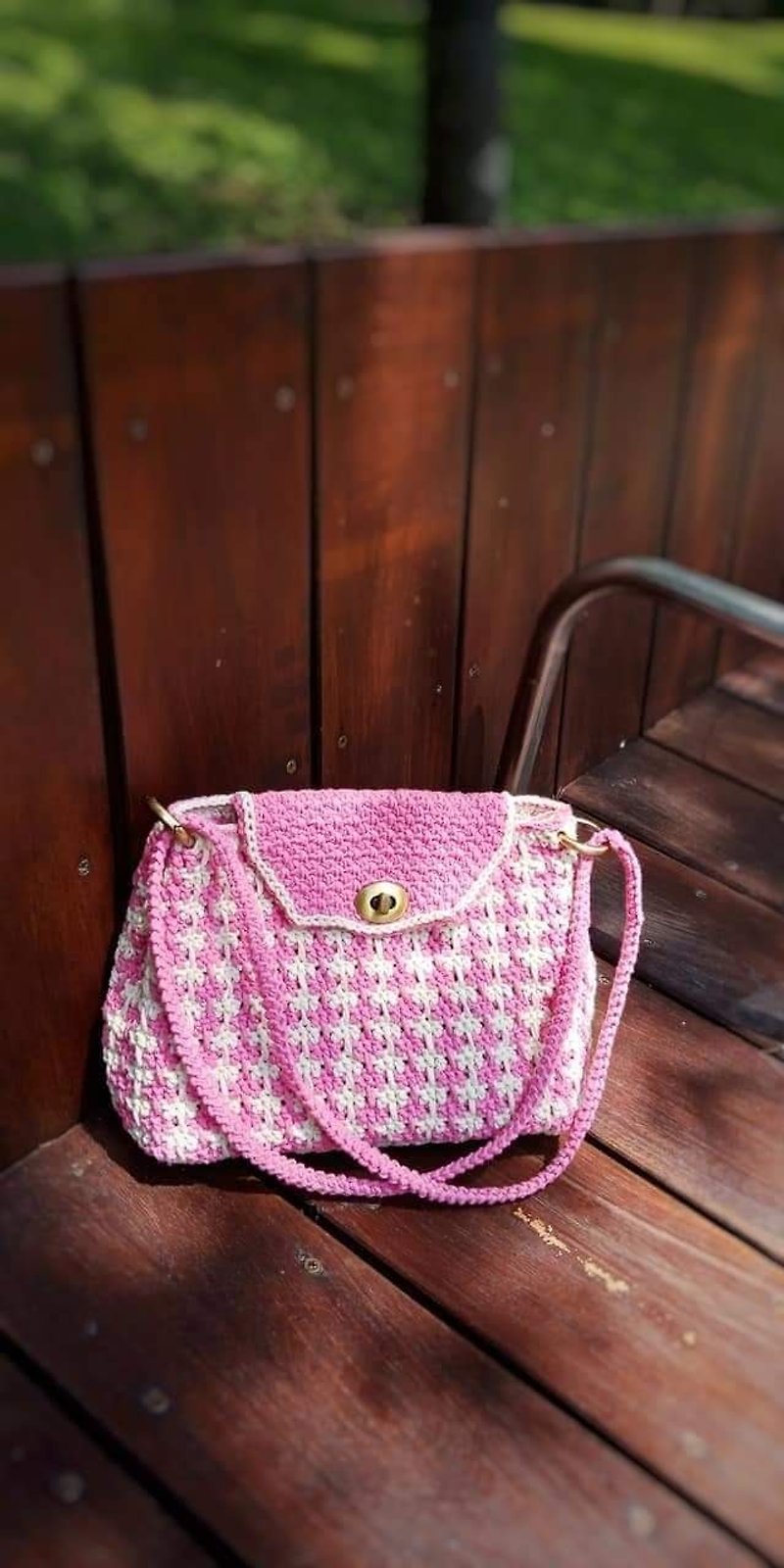 Woven bag small fragrance side backpack - Messenger Bags & Sling Bags - Cotton & Hemp 